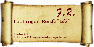 Fillinger Renátó névjegykártya