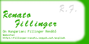 renato fillinger business card